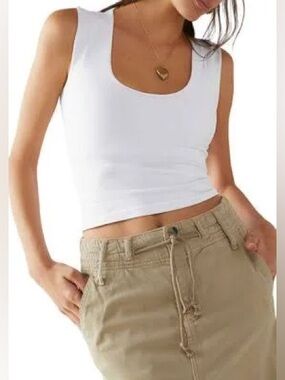Free People Intimately Clean Lines Muscle Cami White Size XS/S